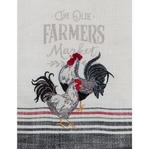 Kay Dee Designs Farmers Market Roosters Kitchen Cotton Towel NEW